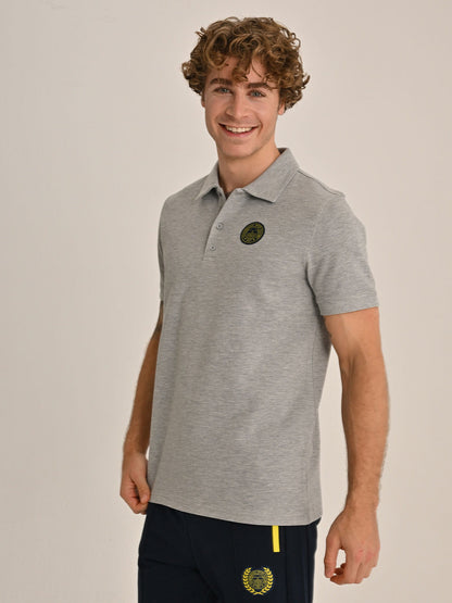 Fenerbahçe Gri Tribün Pike Interlok Erkek Polo Tshirt