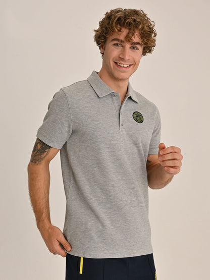 Fenerbahçe Gri Tribün Pike Interlok Erkek Polo Tshirt