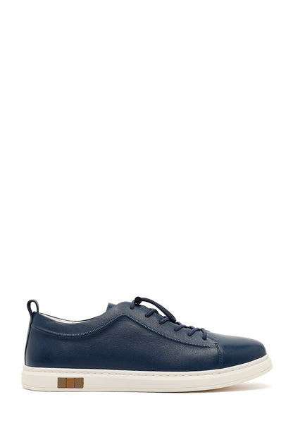 Erkek Lacivert Deri Sneaker
