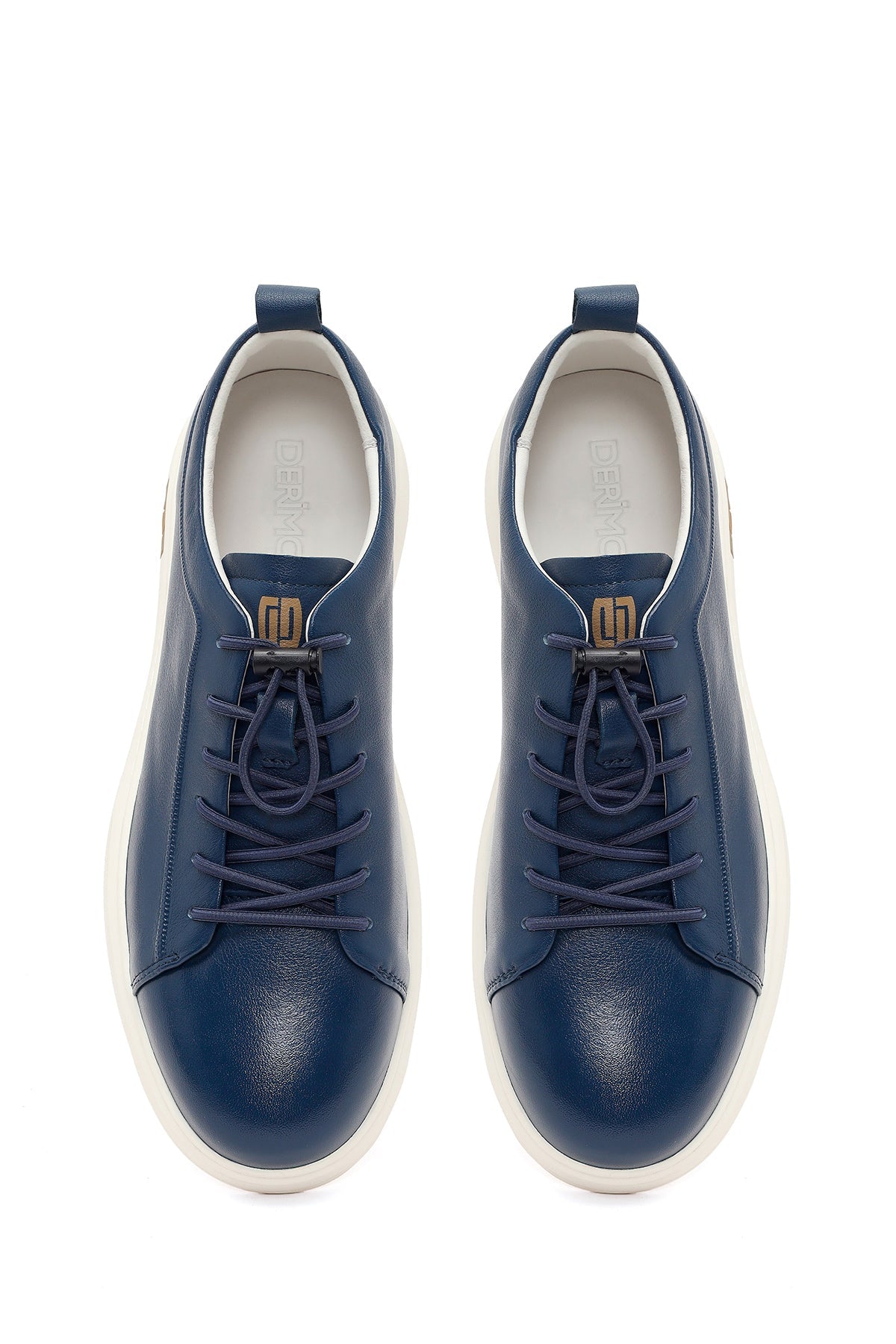 Erkek Lacivert Deri Sneaker