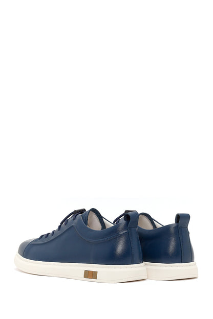 Erkek Lacivert Deri Sneaker