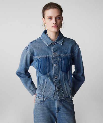 Raw Edge Denim Ceket