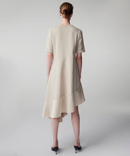 Kumaş Mix Asimetrik Elbise