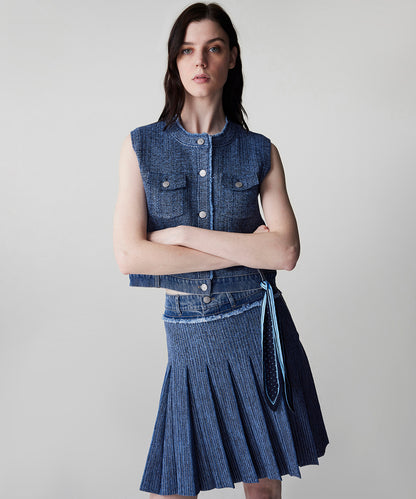 Denim Mix Triko Etek