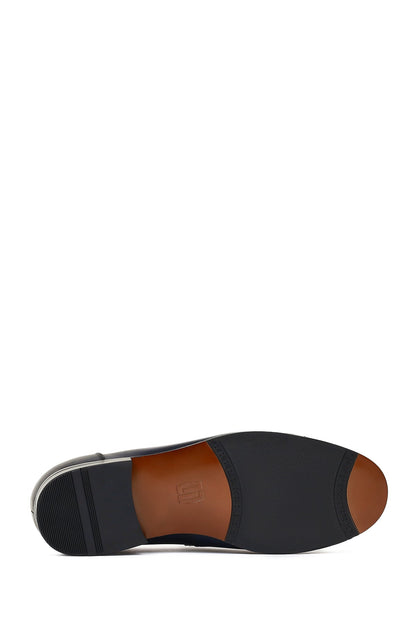 Erkek Lacivert Deri Klasik Loafer