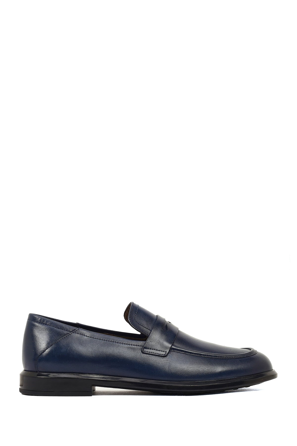 Erkek Lacivert Deri Casual Loafer