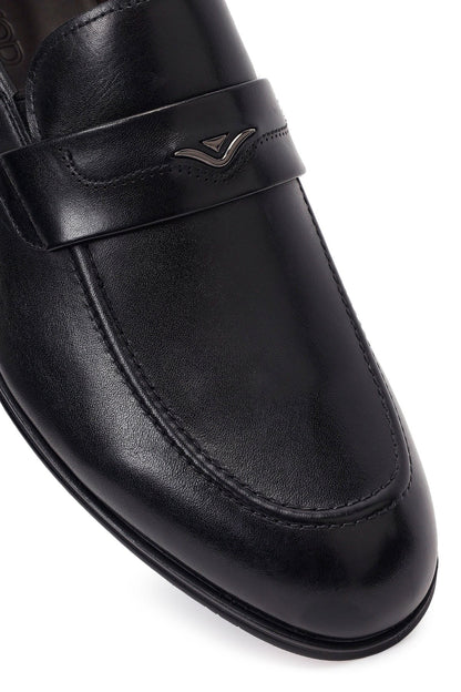 Erkek Siyah Deri Klasik Loafer