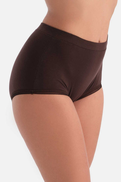 Kahverengi Dantel Detaylı Boyshort Külot