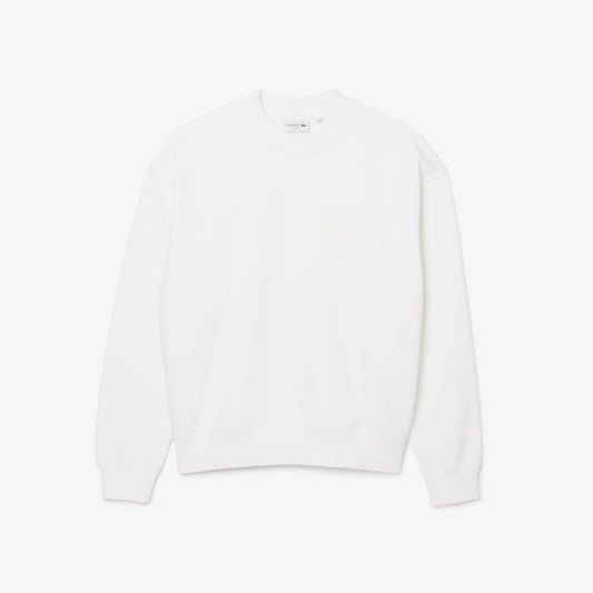 Erkek Loose Fit Bisiklet Yaka Beyaz Sweatshirt