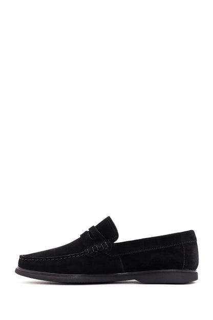 Erkek Siyah Süet Deri Loafer