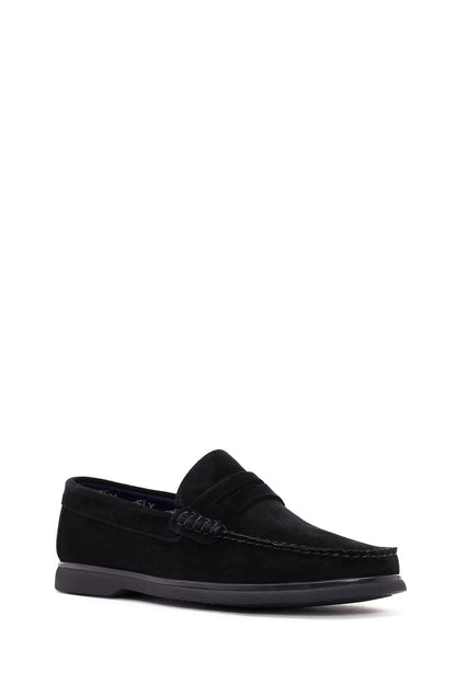 Erkek Siyah Süet Deri Loafer