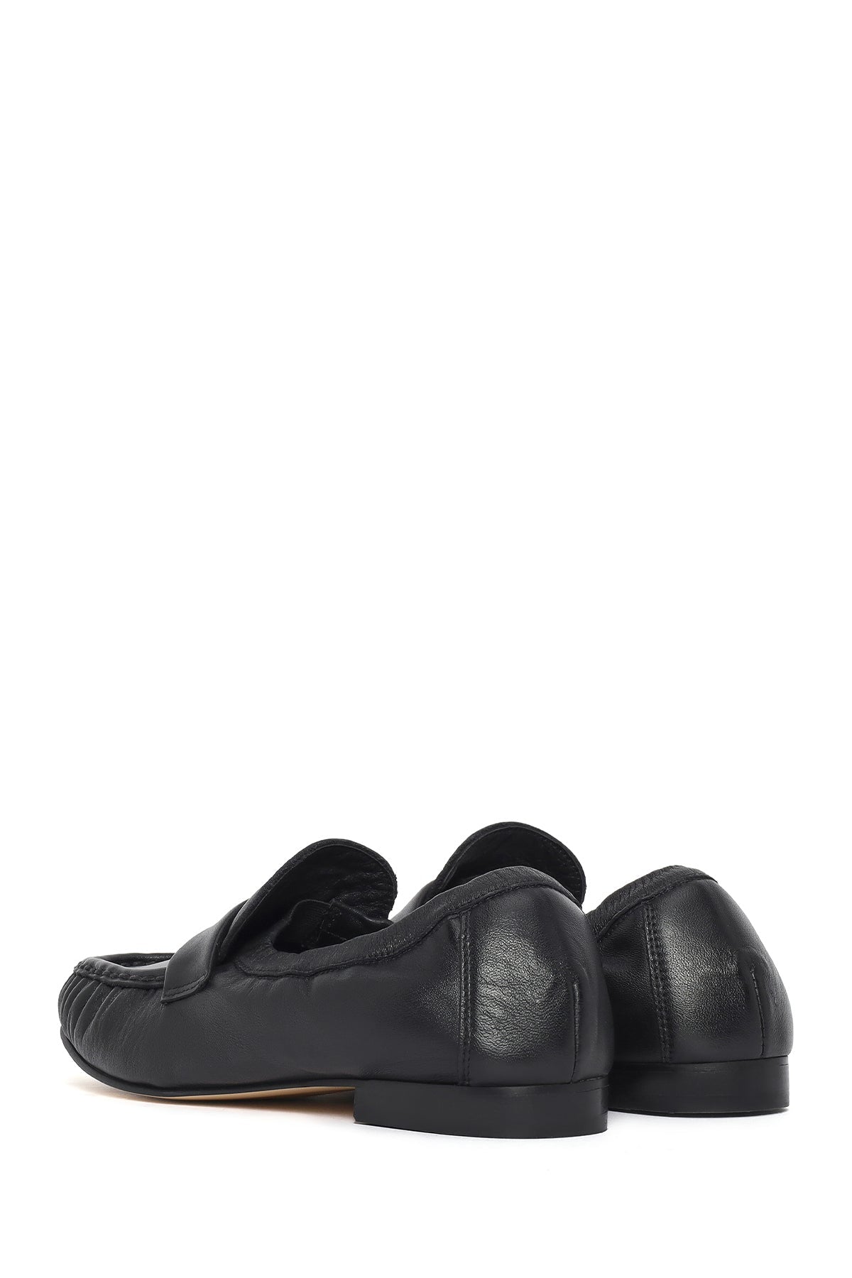 Kadın Siyah Deri Maskülen Loafer