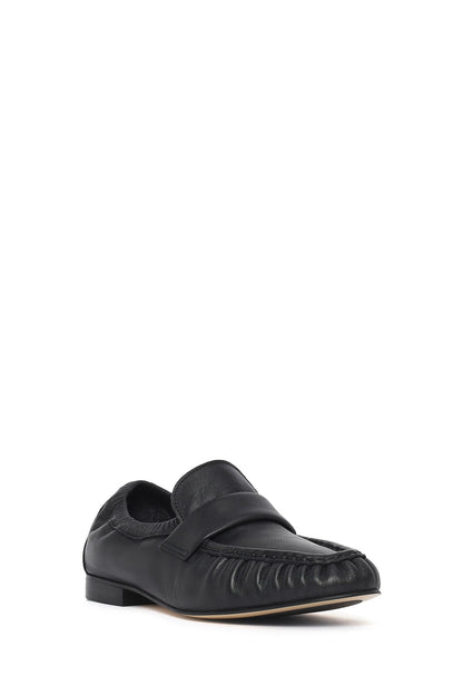 Kadın Siyah Deri Maskülen Loafer