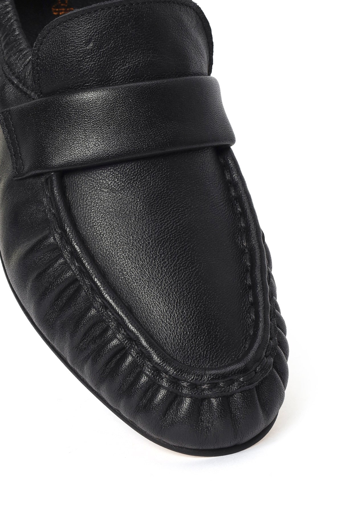 Kadın Siyah Deri Maskülen Loafer