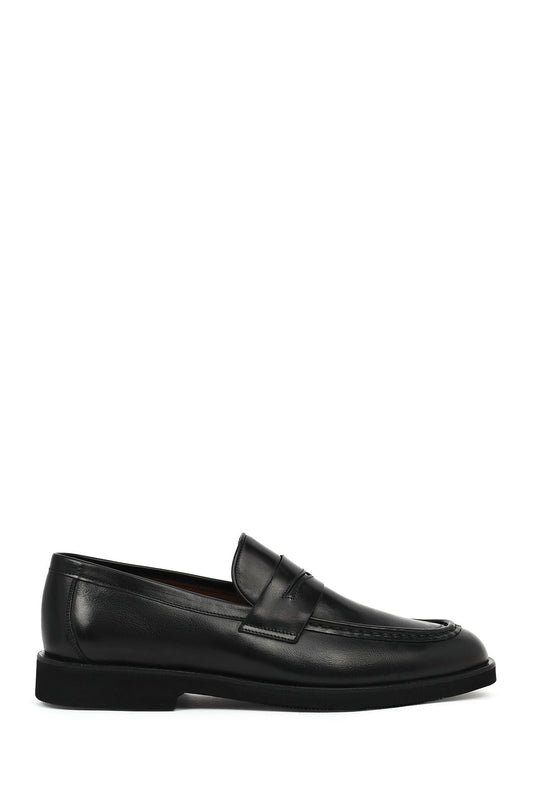 Erkek Siyah Deri Klasik Loafer