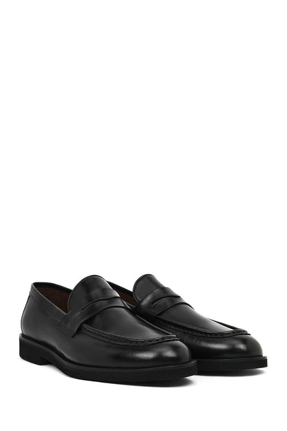 Erkek Siyah Deri Klasik Loafer