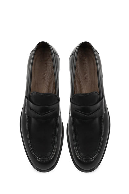 Erkek Siyah Deri Klasik Loafer