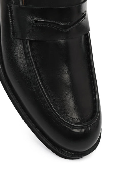 Erkek Siyah Deri Klasik Loafer
