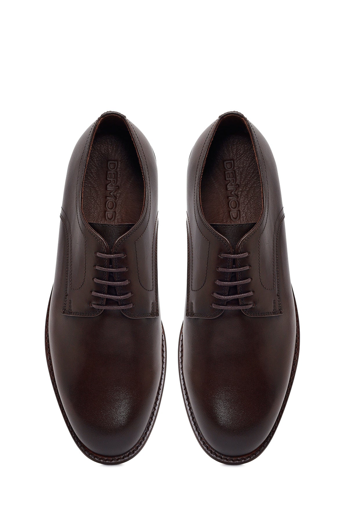 Erkek Kahverengi Bağcıklı Deri Klasik Ayakkabı