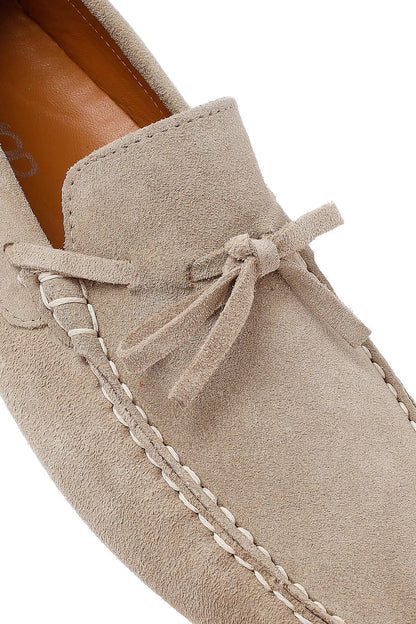 Erkek Bej Süet Deri Loafer