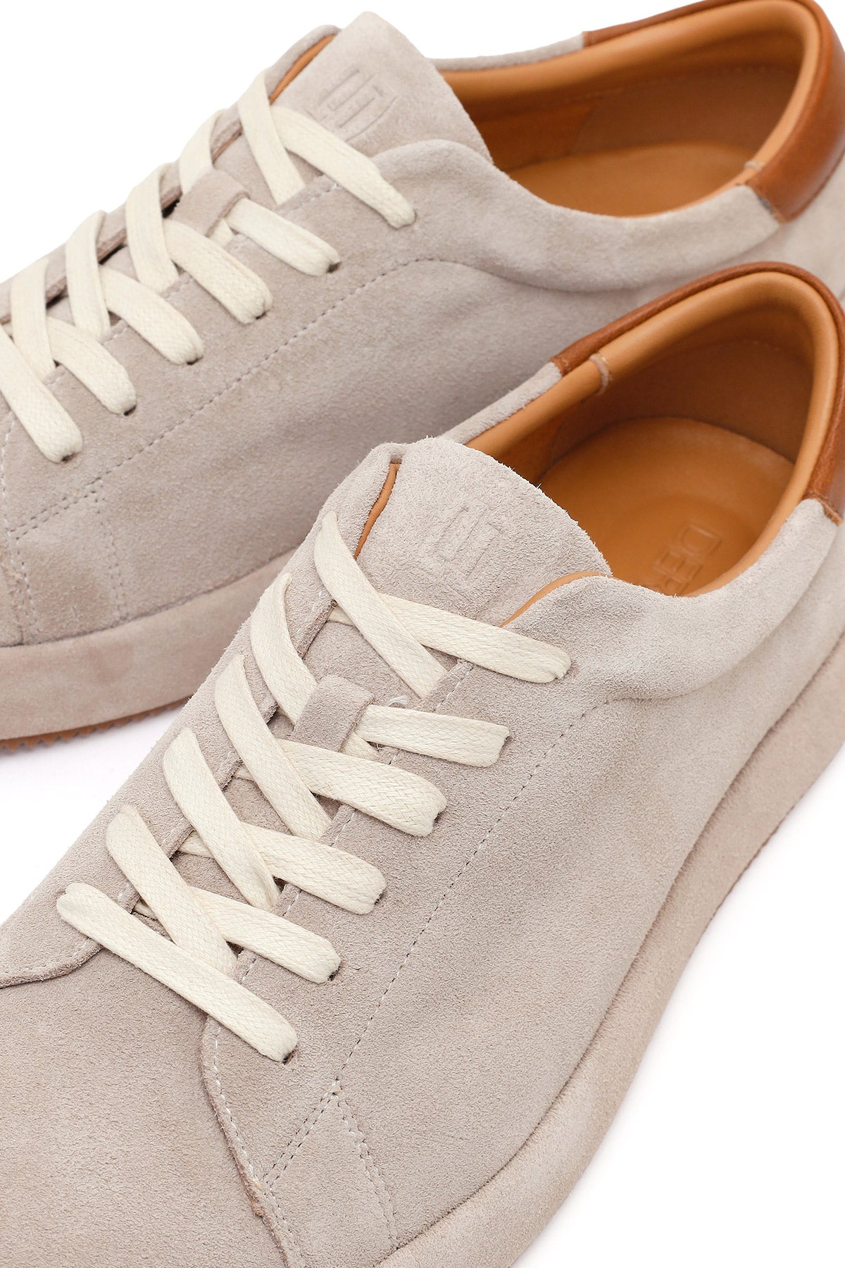 Erkek Gri Bağcıklı Süet Deri Sneaker