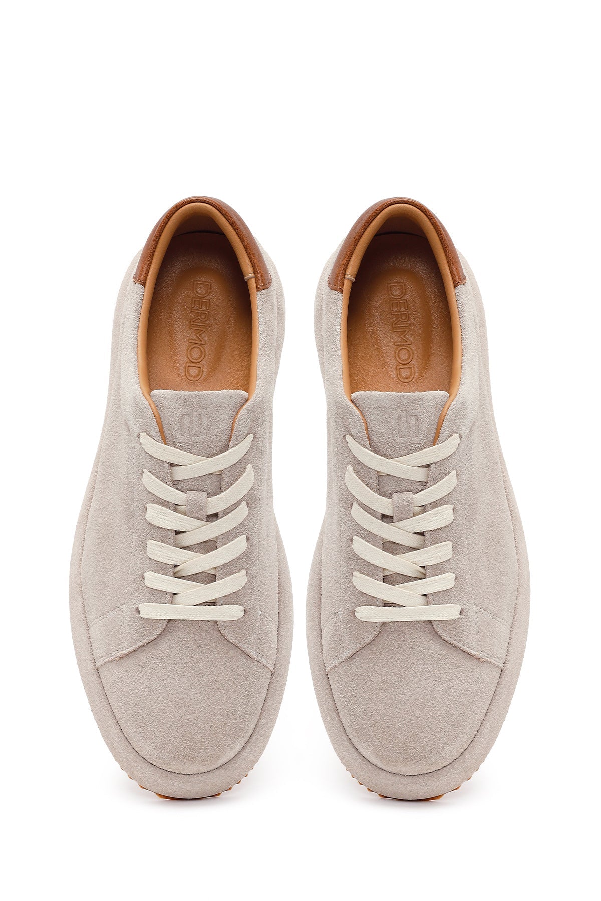 Erkek Gri Bağcıklı Süet Deri Sneaker