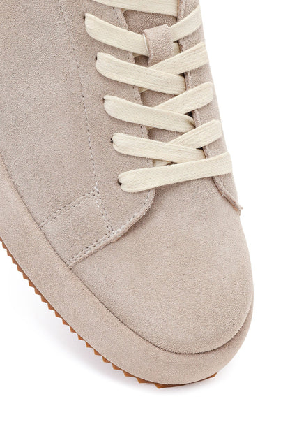 Erkek Gri Bağcıklı Süet Deri Sneaker