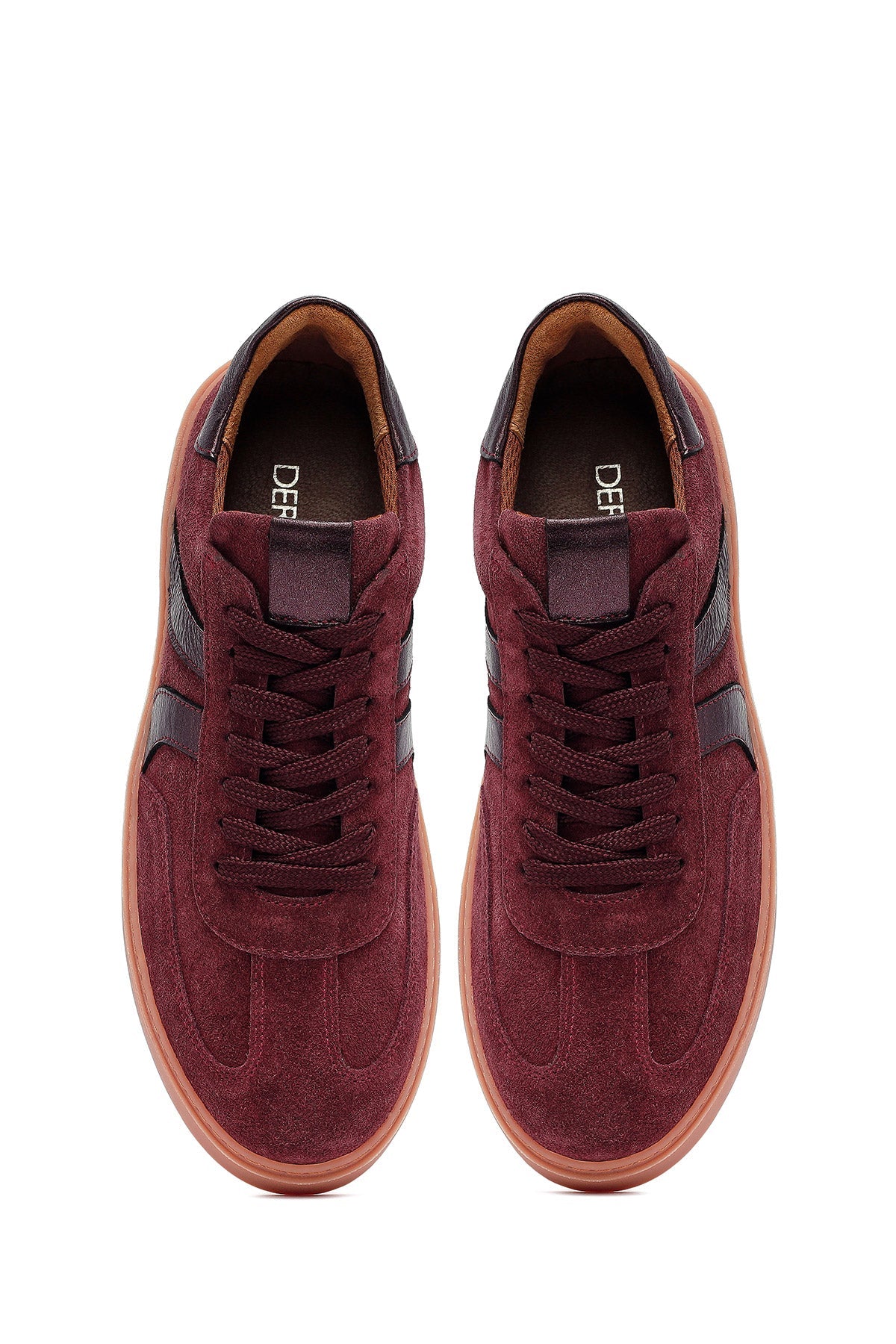Kadın Bordo Bağcıklı Süet Deri Sneaker