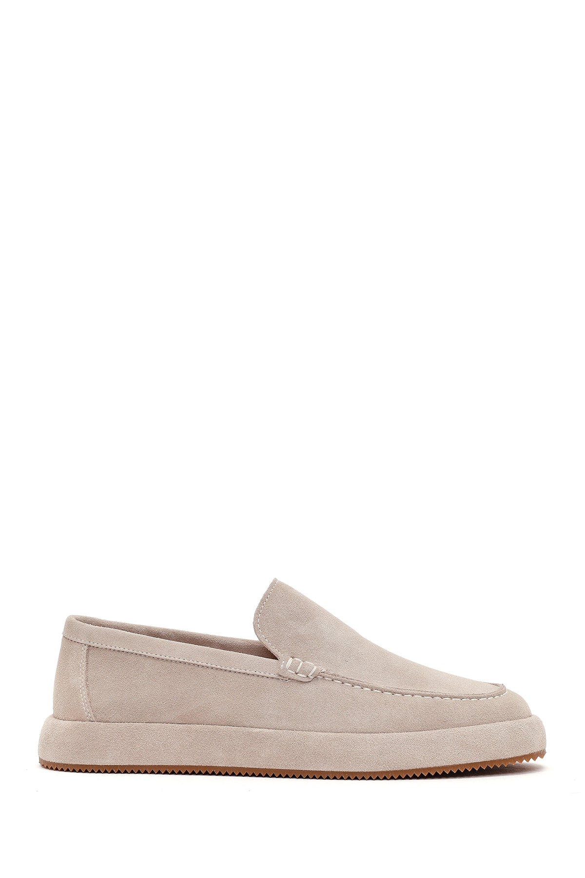 Erkek Gri Süet Deri Casual Loafer
