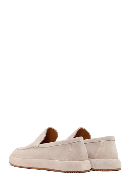 Erkek Gri Süet Deri Casual Loafer