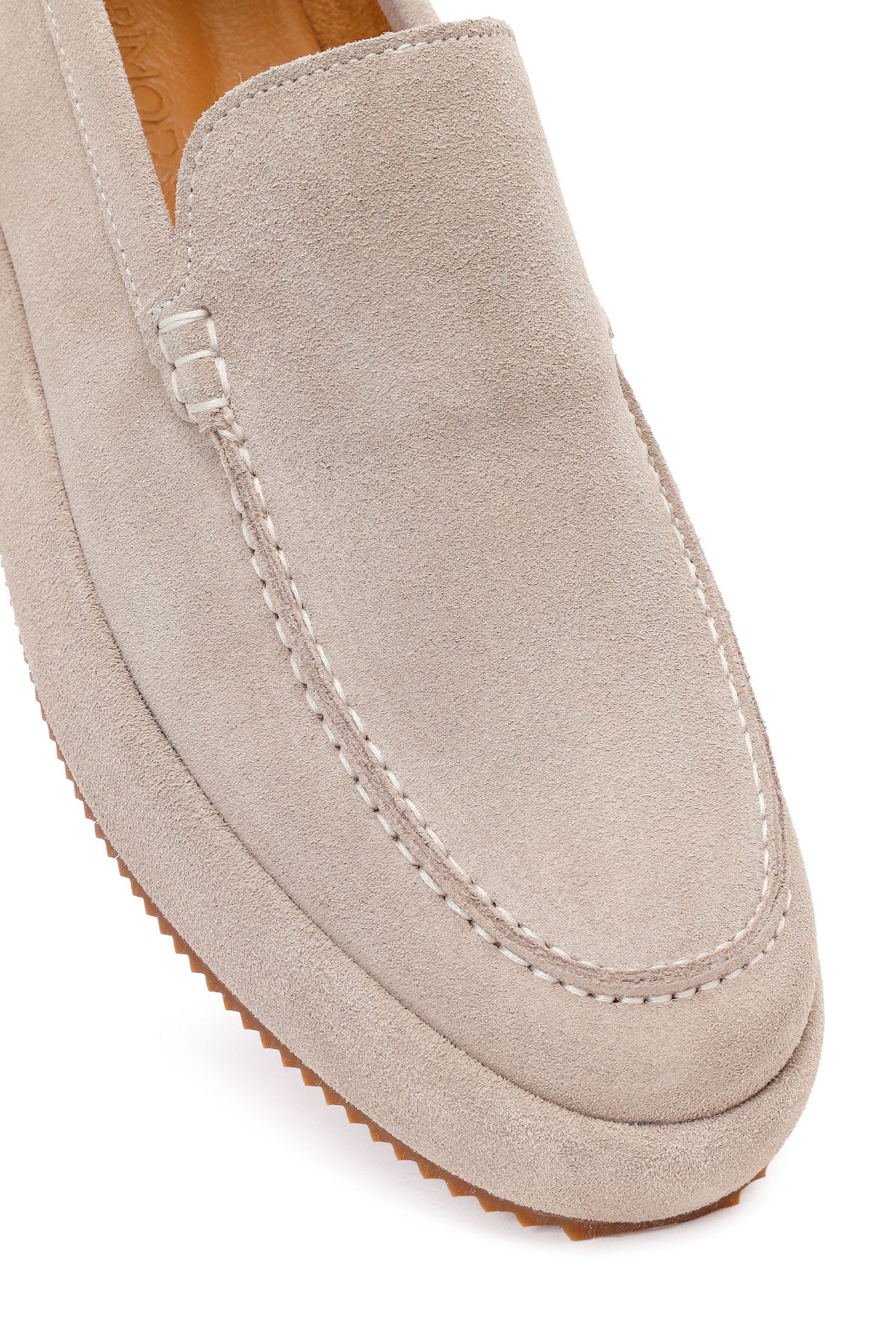 Erkek Gri Süet Deri Casual Loafer