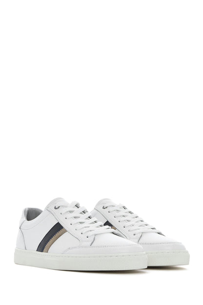 Erkek Beyaz Bağcıklı Deri Sneaker