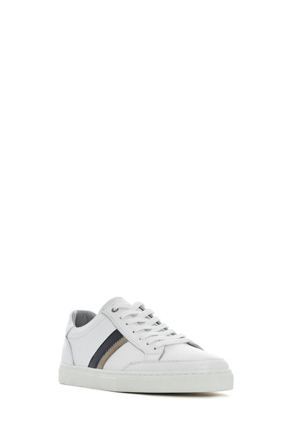 Erkek Beyaz Bağcıklı Deri Sneaker