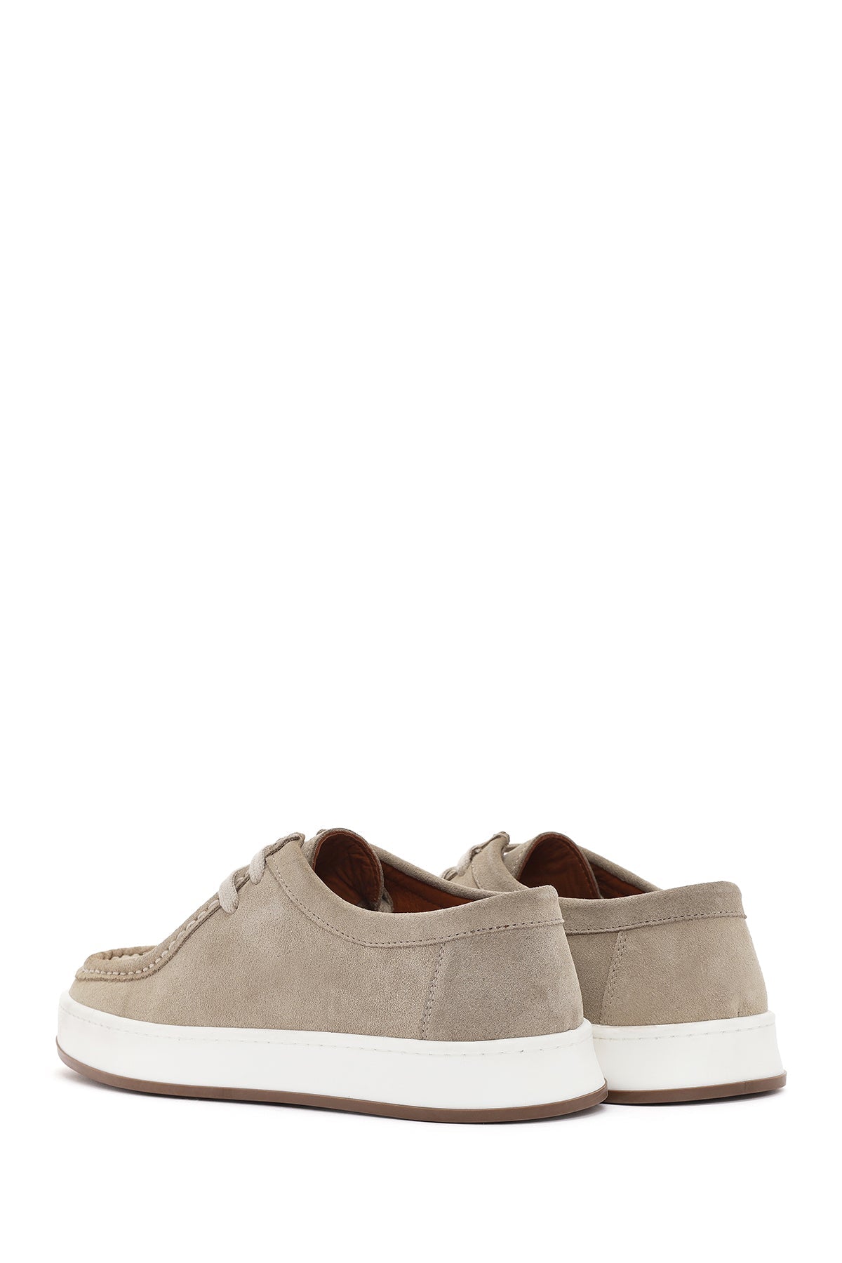 Erkek Bej Bağcıklı Süet Deri Casual Ayakkabı