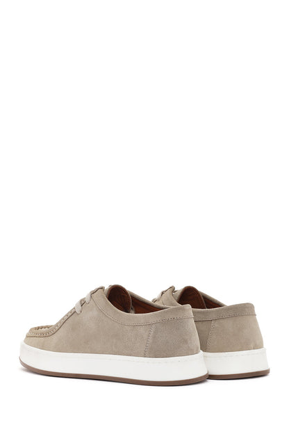 Erkek Bej Bağcıklı Süet Deri Casual Ayakkabı