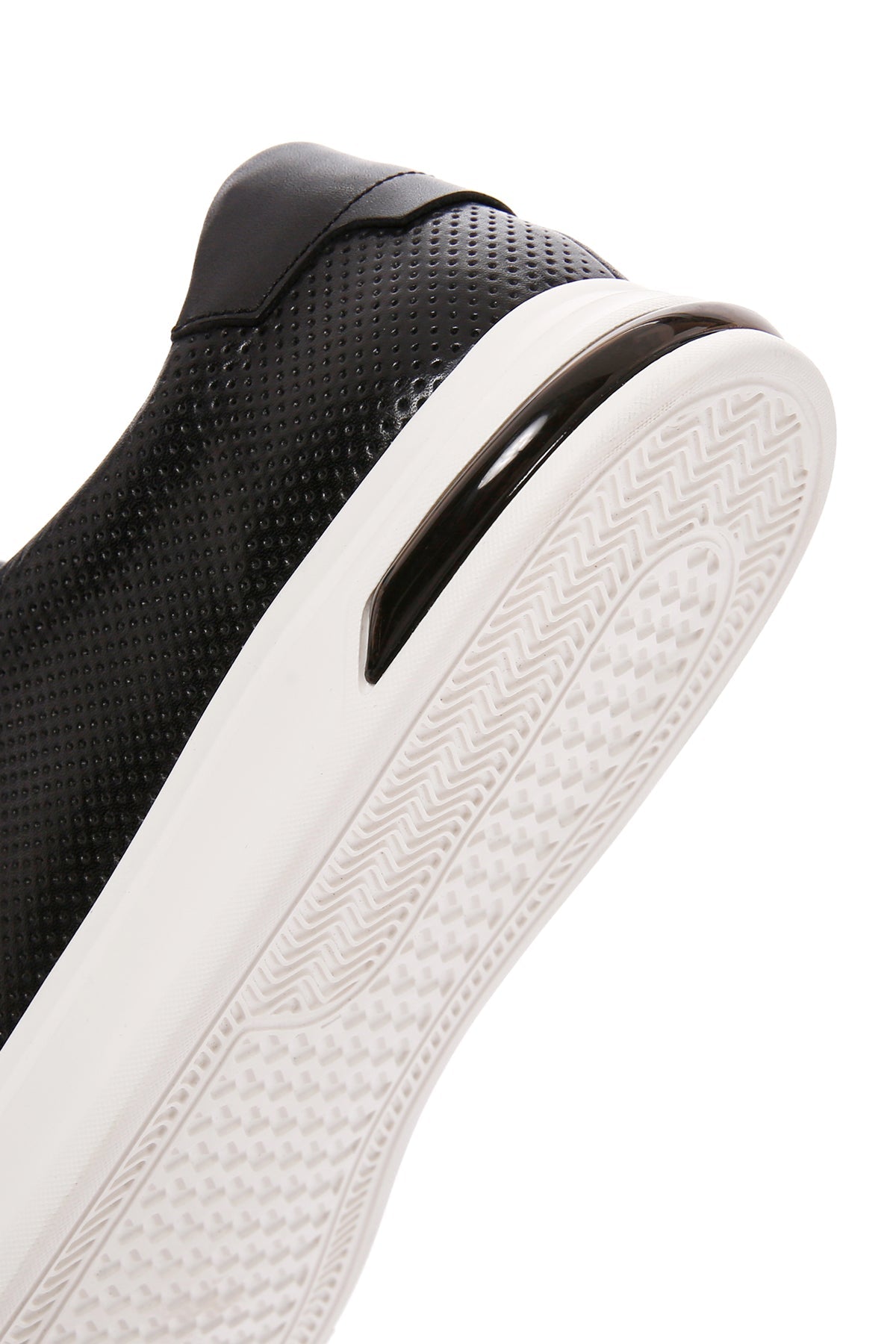 Erkek Siyah Bağcıklı Kalın Tabanlı Deri Sneaker