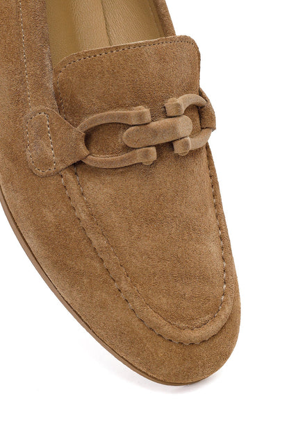 Kadın Taba Süet Deri Loafer