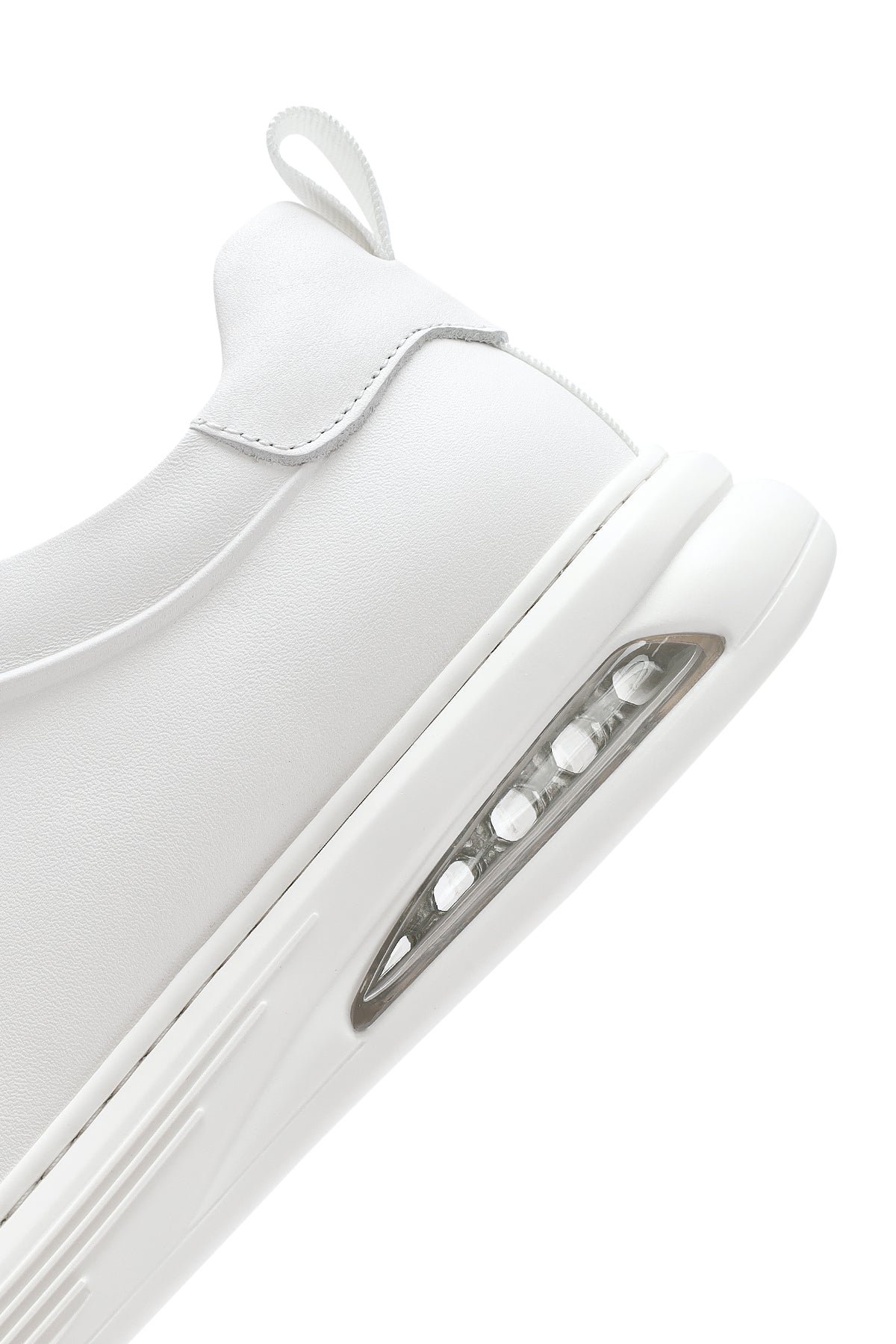 Erkek Beyaz Bağcıklı Deri Sneaker