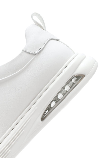 Erkek Beyaz Bağcıklı Deri Sneaker