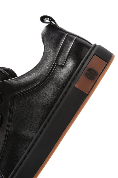 Erkek Siyah Deri Sneaker