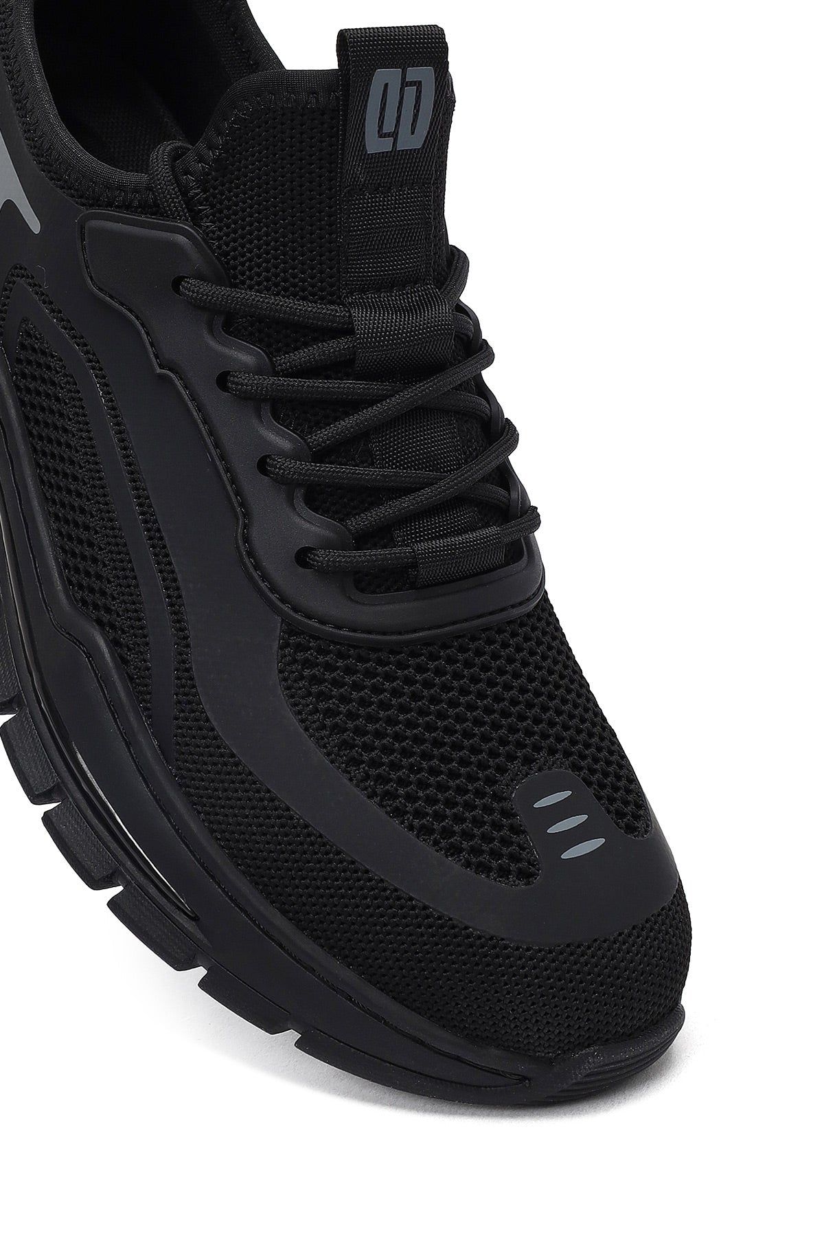 Derimod Zero Erkek Siyah Bağcıklı Kalın Tabanlı Kumaş Sneaker