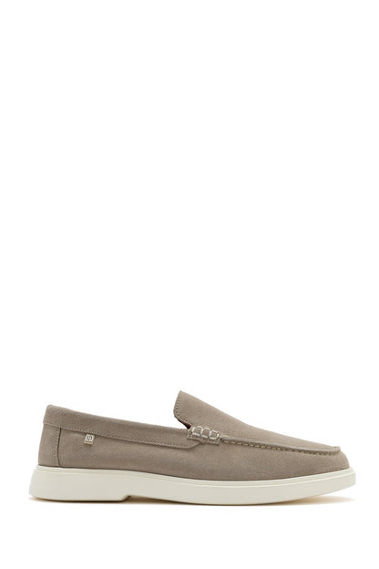 Erkek Bej Süet Deri Casual Loafer
