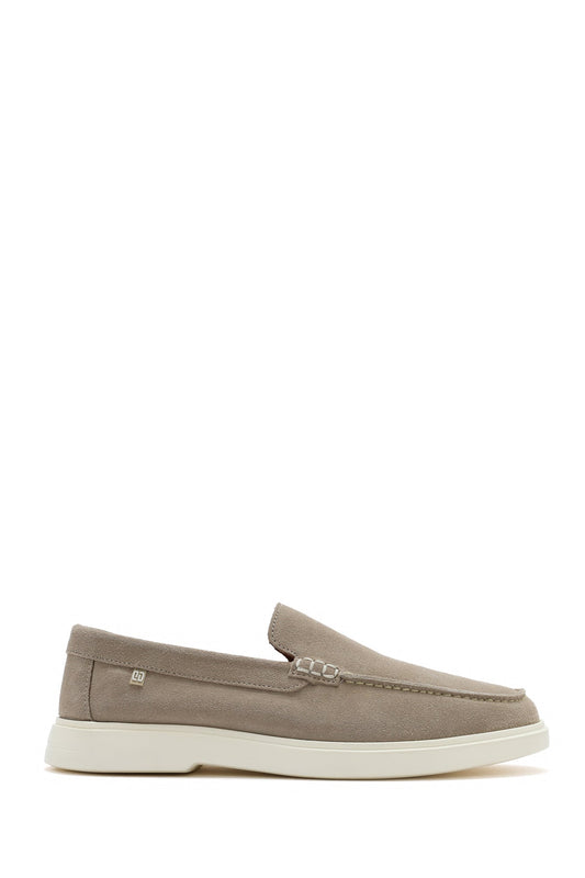 Erkek Bej Süet Deri Casual Loafer