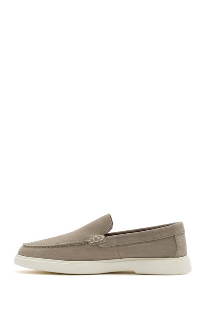 Erkek Bej Süet Deri Casual Loafer