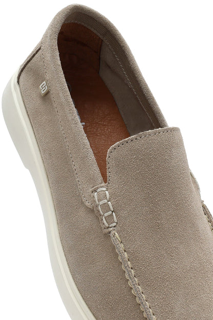 Erkek Bej Süet Deri Casual Loafer