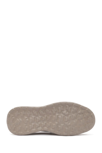 Erkek Bej Bağcıklı Kalın Tabanlı Kumaş Sneaker