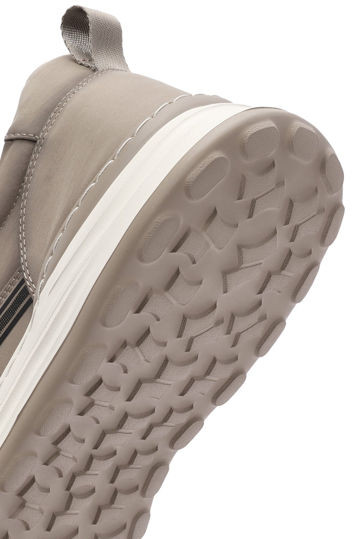 Erkek Bej Bağcıklı Kalın Tabanlı Kumaş Sneaker