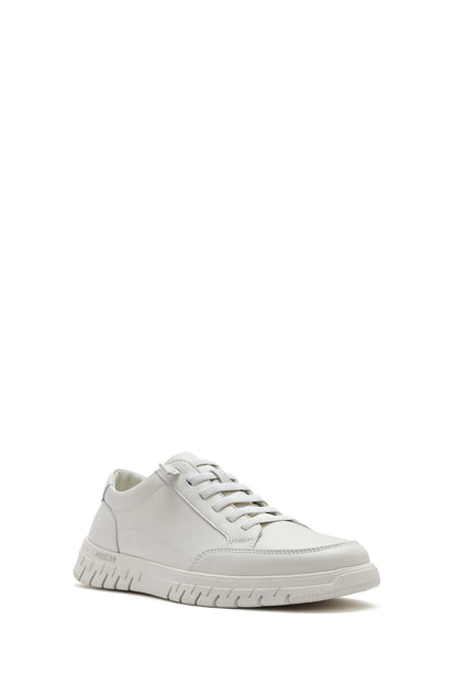 Erkek Beyaz Bağcıklı Deri Sneaker