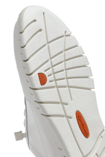 Erkek Beyaz Bağcıklı Deri Sneaker