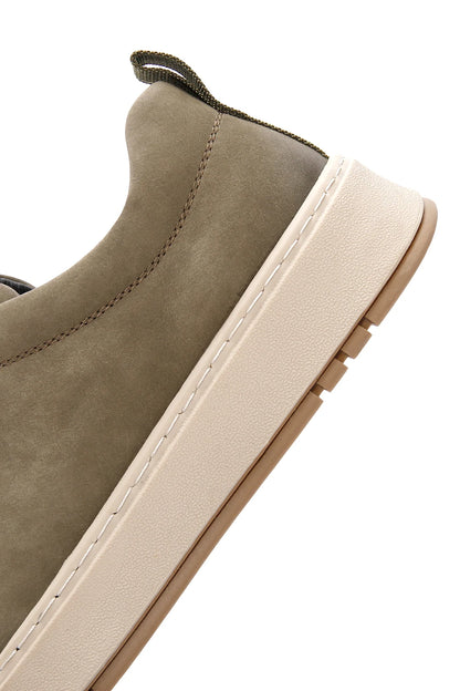 Erkek Haki Bağcıklı Nubuk Deri Sneaker